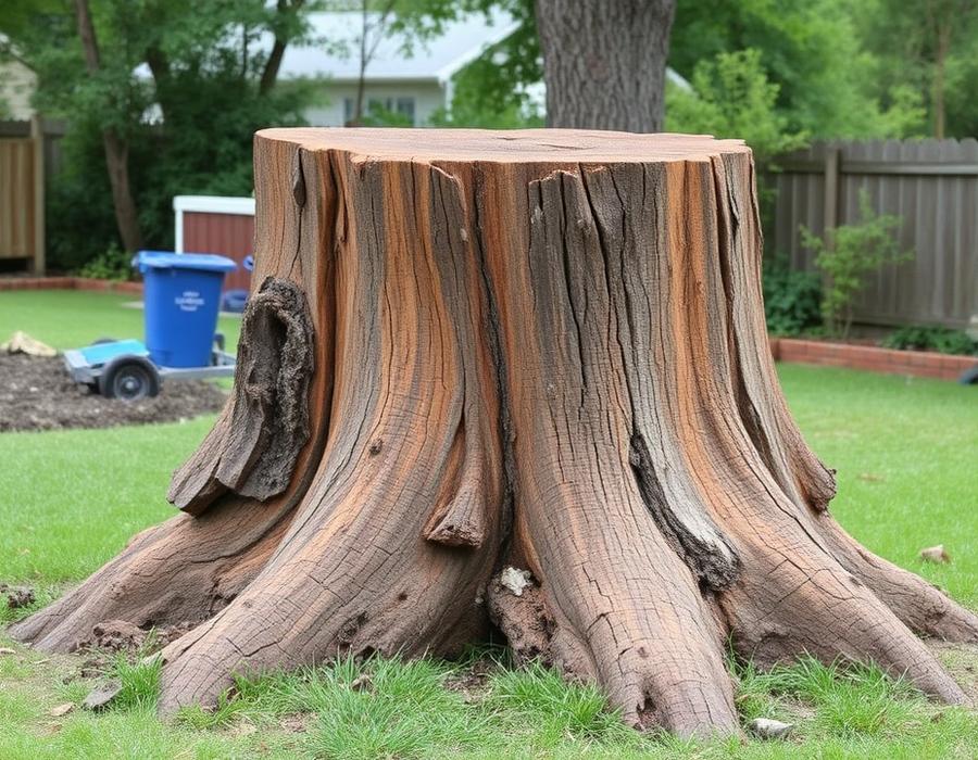 Before stump grinding